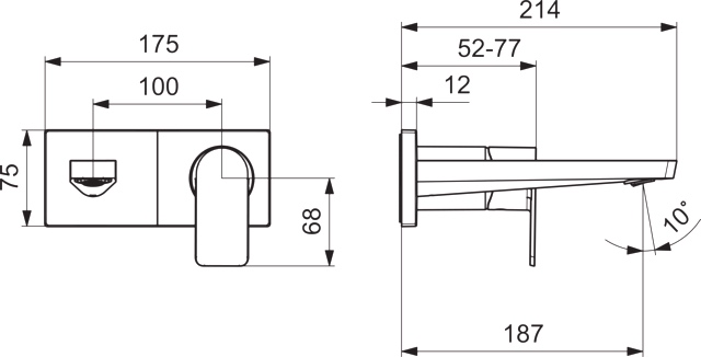 HA Einhebelmischer Fertigset für Waschtisch-Batterie HANSASTELA 4490 Rosette eckig Ausladung 214mm Chrom