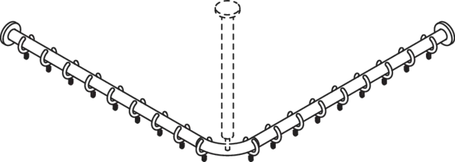 HEWI Duschvorhangstange „Serie 801“ 91,8 × 91,8 cm HEWI Duschvorhangstange „Serie 801“ 91,8 × 91,8 cm