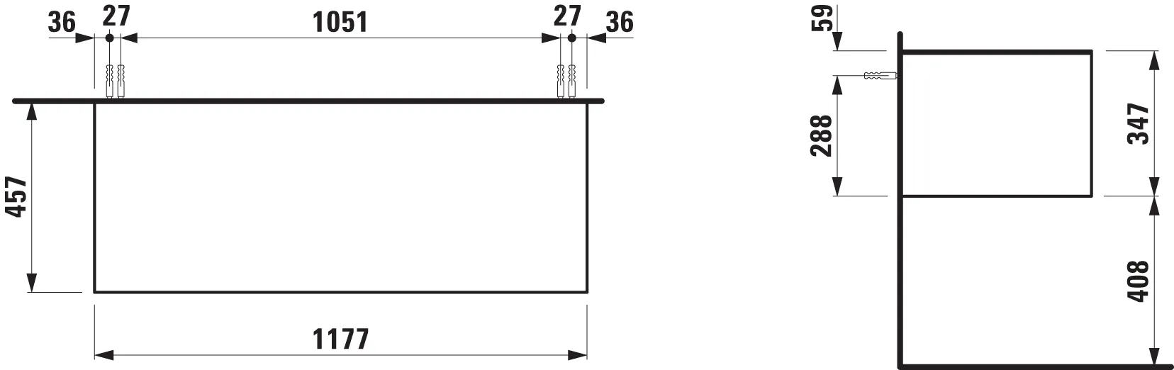 Laufen Sideboard THE NEW CLASSIC 457x1177x347, verkehrsgrau Laufen Sideboard THE NEW CLASSIC 457x1177x347, verkehrsgrau
