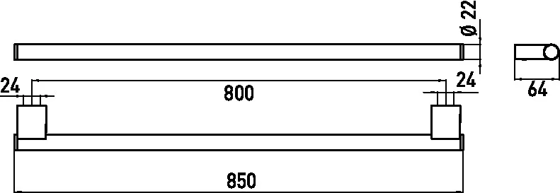 emco Handtuchhalter „system 2“, Befestigung verdeckt, 1-armig 800 mm in chrom emco Handtuchhalter „system 2“, Befestigung verdeckt, 1-armig 800 mm in chrom