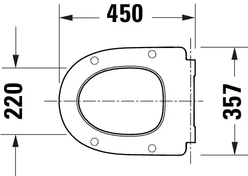 Duravit Univ.WC-Sitz D-shaped Tief 457mm Ülap Absenkaut. abnehmb. Scharn. Edelst. We