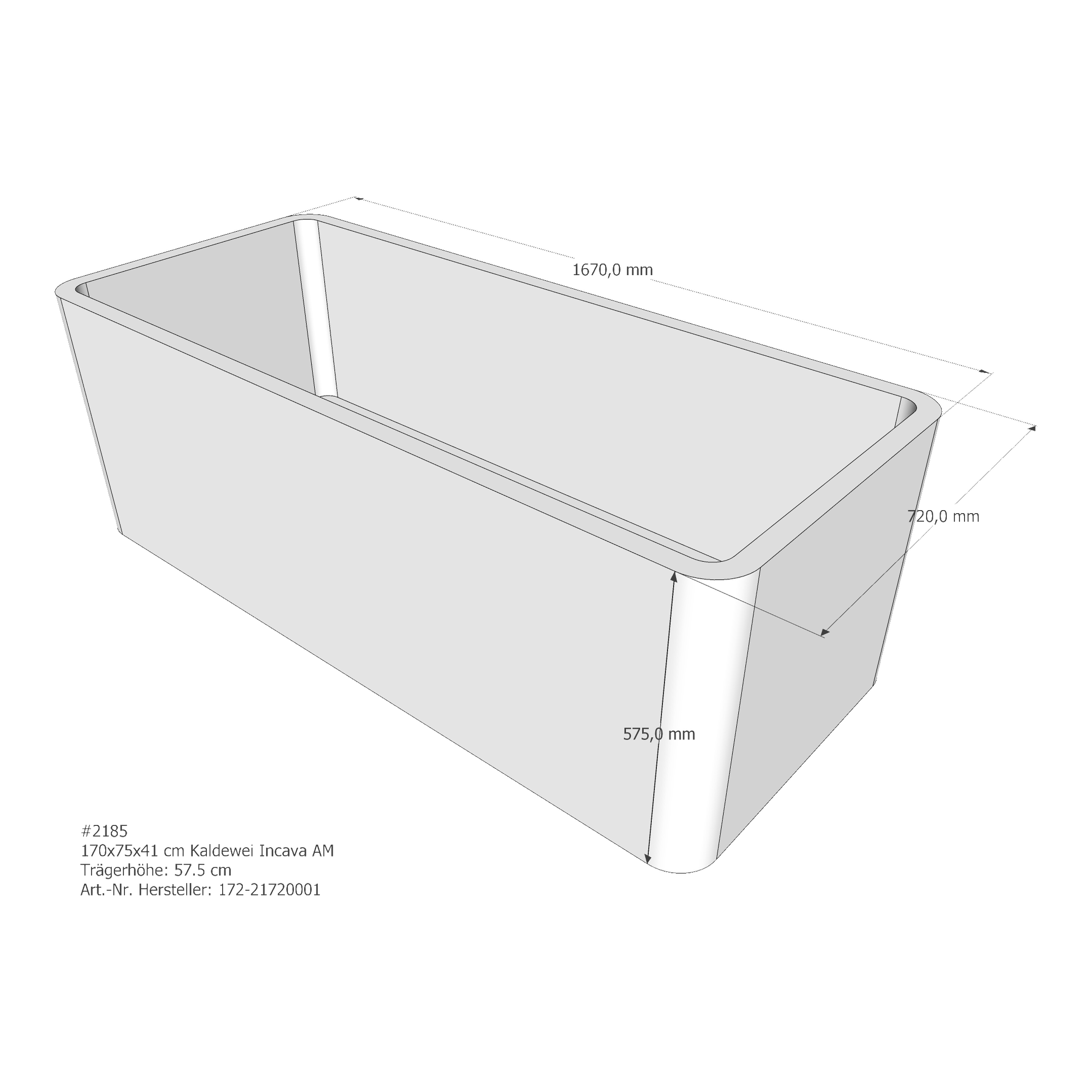 Badewannenträger für Kaldewei Incava 170 × 75 × 41 cm