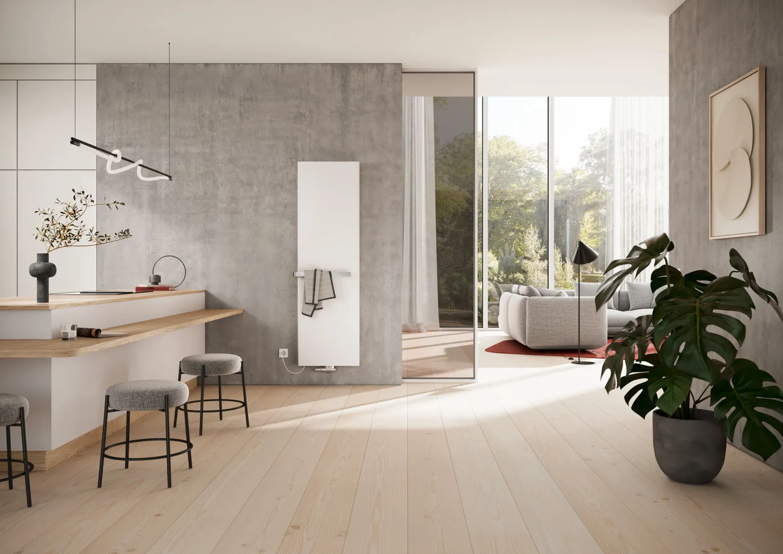 Kermi Design-Heizkörper „Pateo® flair“ 57 × 167 cm in Weiß (RAL 9016)