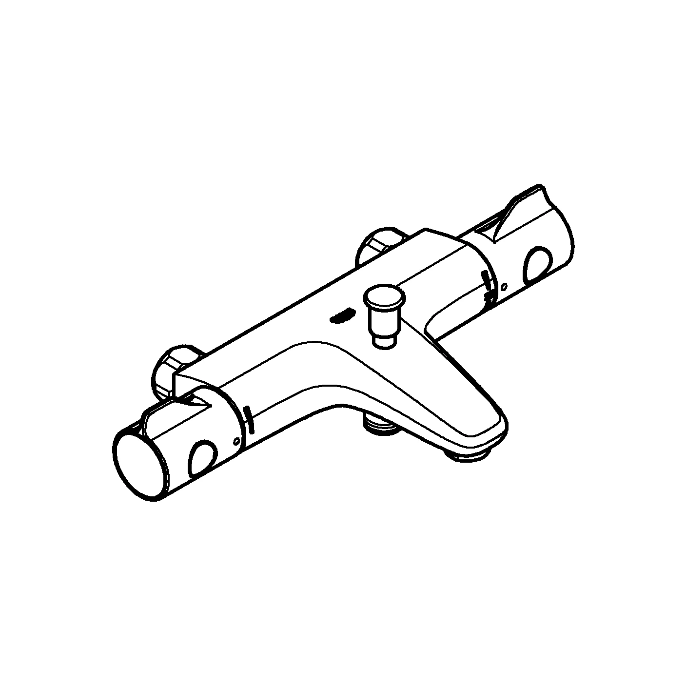 Thermostat-Wannenbatterie Grohtherm 800 34568, Wandmontage, ohne Anschlüsse, eigensicher, chrom