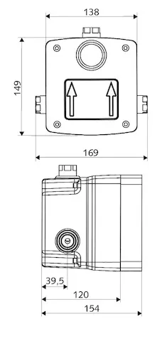 Unterputz-Masterbox WBD-SC-M, Mischwasser, Masterbox, 2 Vorfilter, 2 RFV, 2x G 1/2 IG, G 1/2 IG, B 138 mm x H 149 mm x T 120 mm