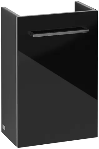 Villeroy & Boch Waschtischunterschrank mit Tür „Avento“ für Schrankwaschtisch 34 × 51,4 × 20,2 × 20,2 cm in Crystal Black, Anschlag rechts, Soft Closing, 1 Tür