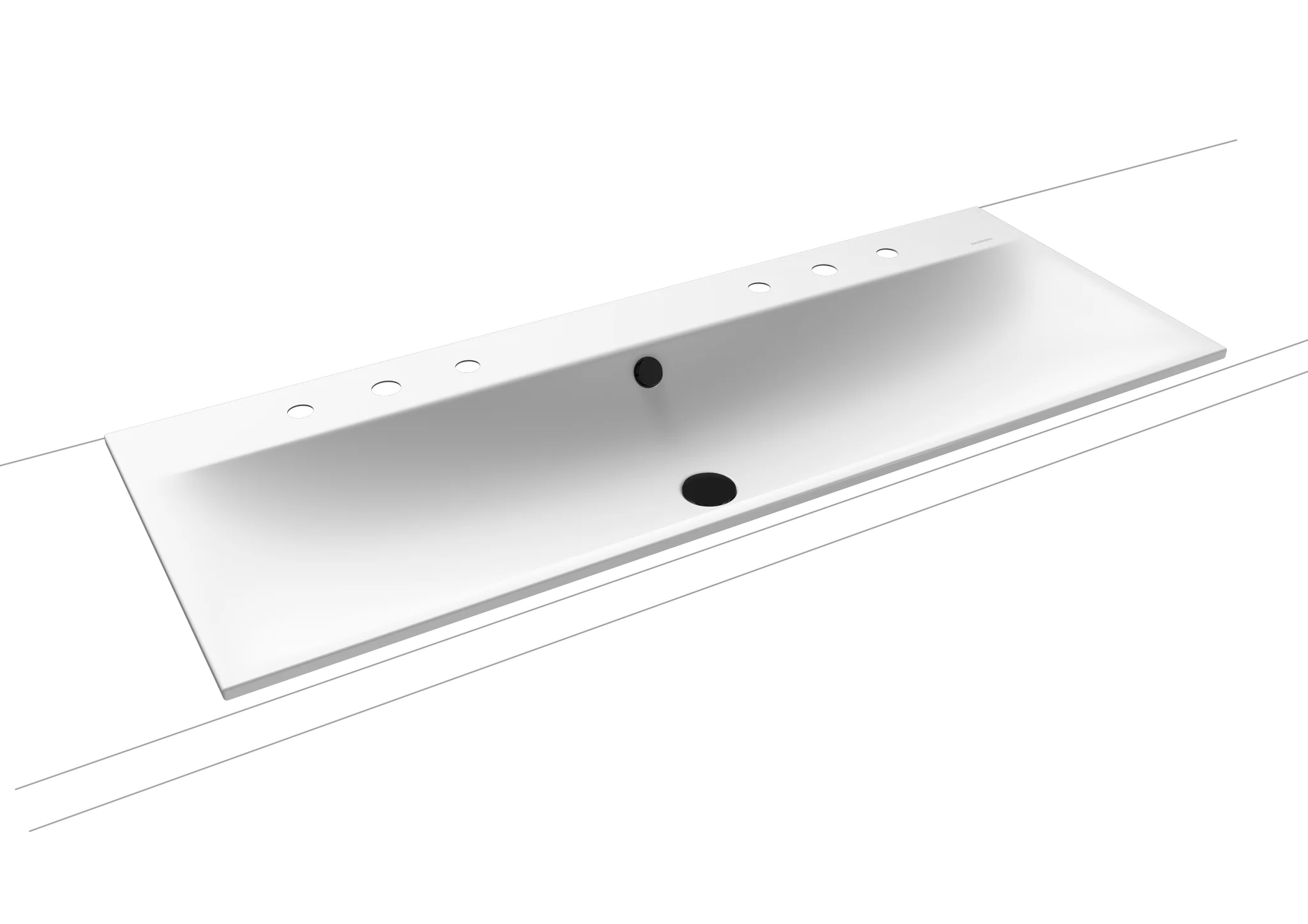 Kaldewei SILENIO Einbau-Doppelwaschtisch, 1200x460 mm, alpinweiß matt, Perl-Effekt, 2x3HL, mit Überlauf, 14 mm Randhöhe Kaldewei SILENIO Einbau-Doppelwaschtisch, 1200x460 mm, alpinweiß matt, Perl-Effekt, 2x3HL, mit Überlauf, 14 mm Randhöhe