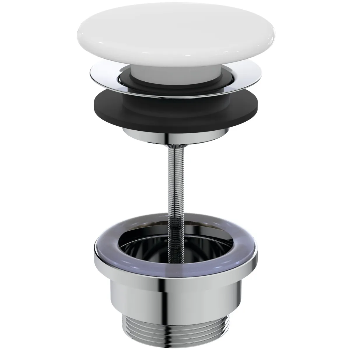 Ideal Standard Push-Open-Ventil Weiß (Alpin), 72x72 mm, für Waschtisch, verschließbar