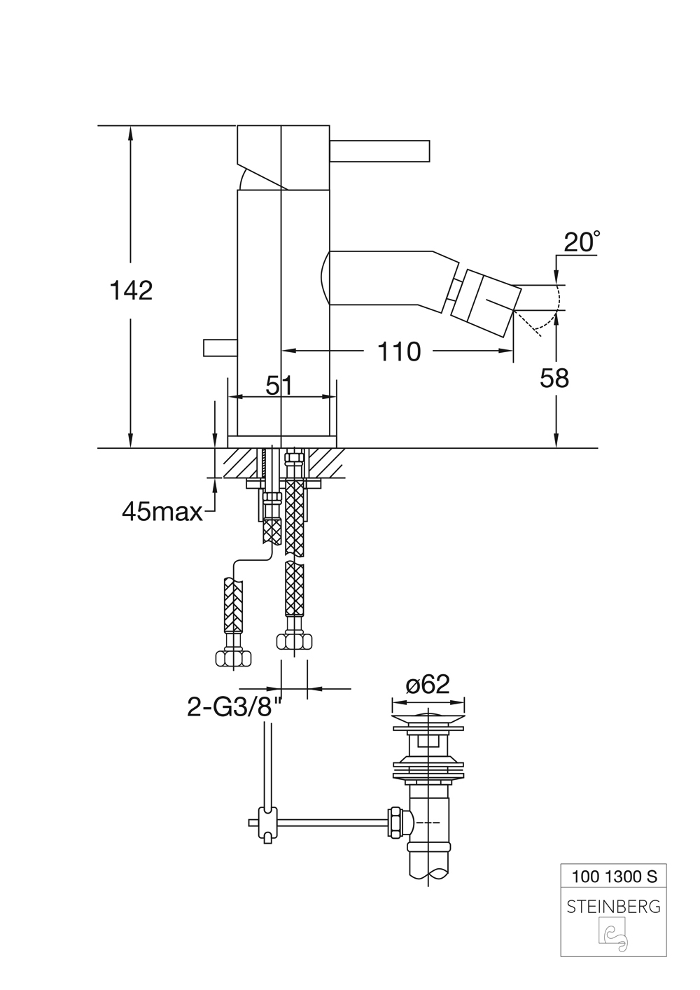 Serie 100 Bidet-Einhebelmischbatterie Serie 100 Bidet-Einhebelmischbatterie