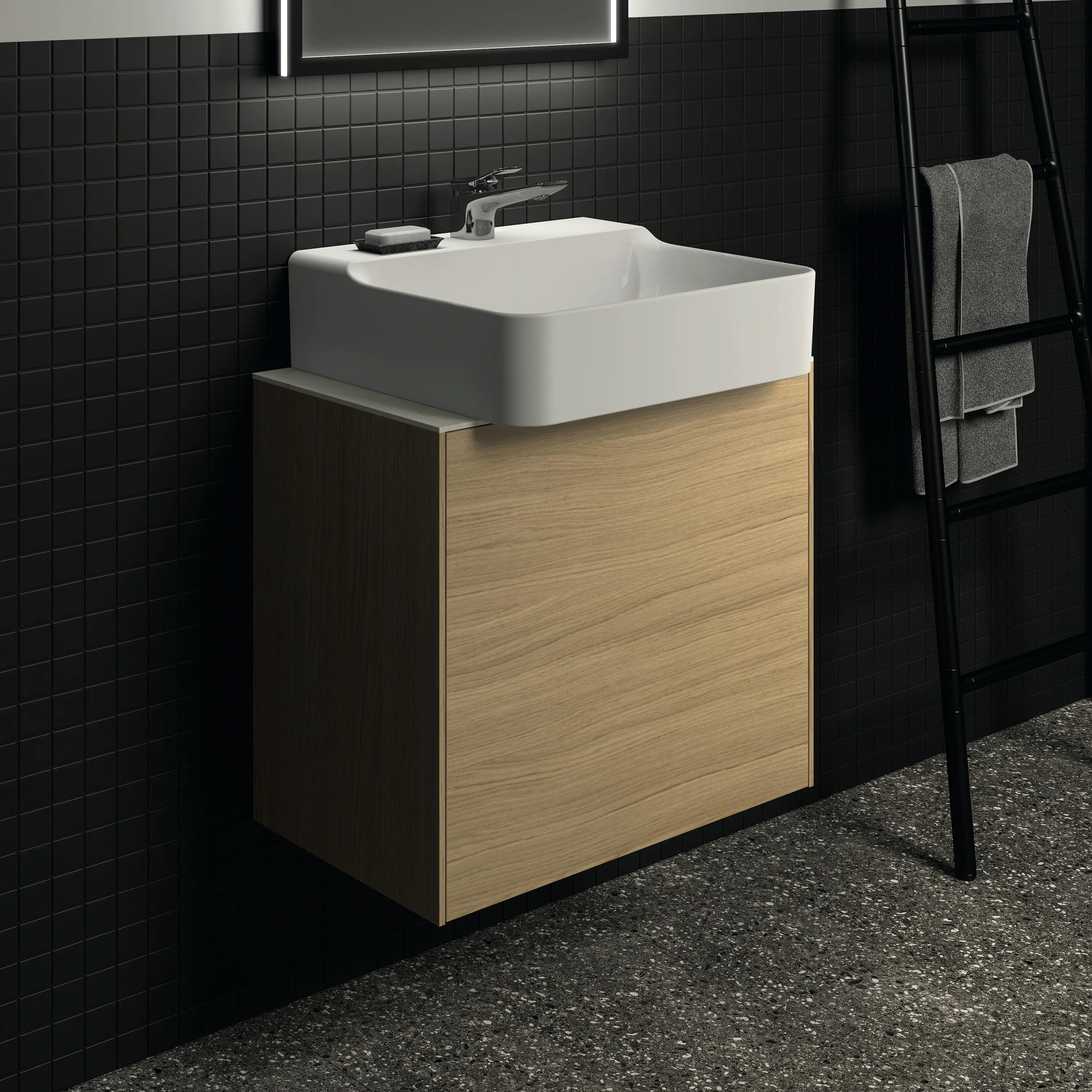 Ideal Standard Waschtischunterschrank „Conca“ 60 × 54 × 37,3 cm Eiche hell Furnier Ideal Standard Waschtischunterschrank „Conca“ 60 × 54 × 37,3 cm Eiche hell Furnier