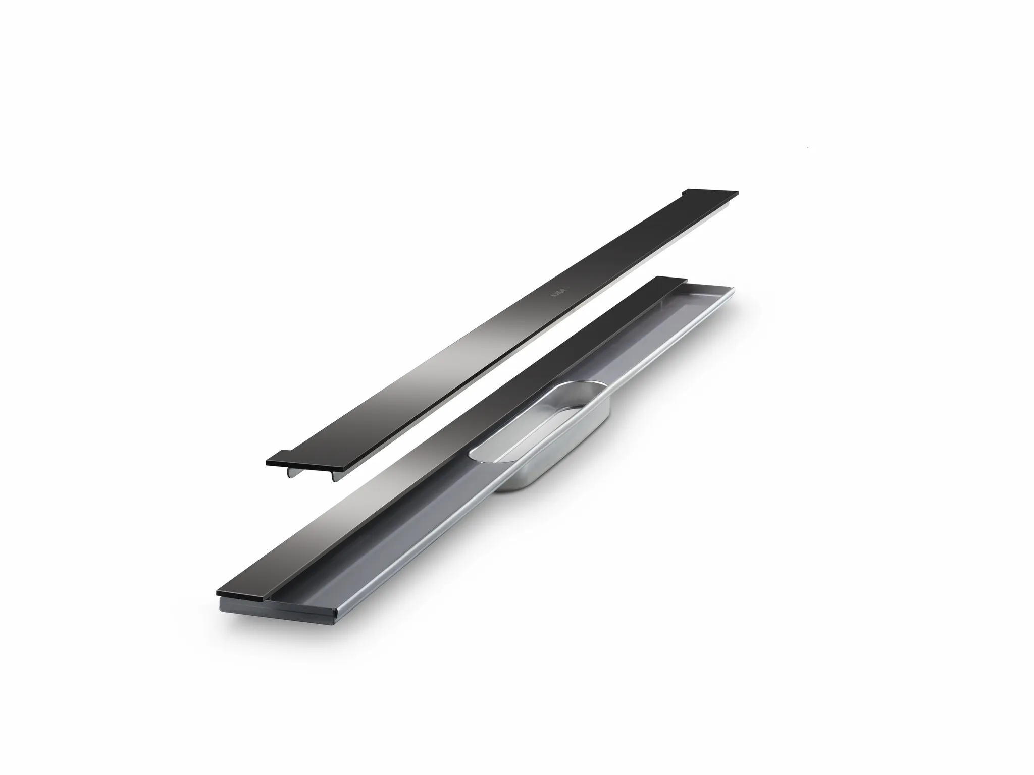 Hansgrohe AXOR Drain Fertigset Duschrinne 800 mm Polished Black Chrome wandangebunden Hansgrohe AXOR Drain Fertigset Duschrinne 800 mm Polished Black Chrome wandangebunden