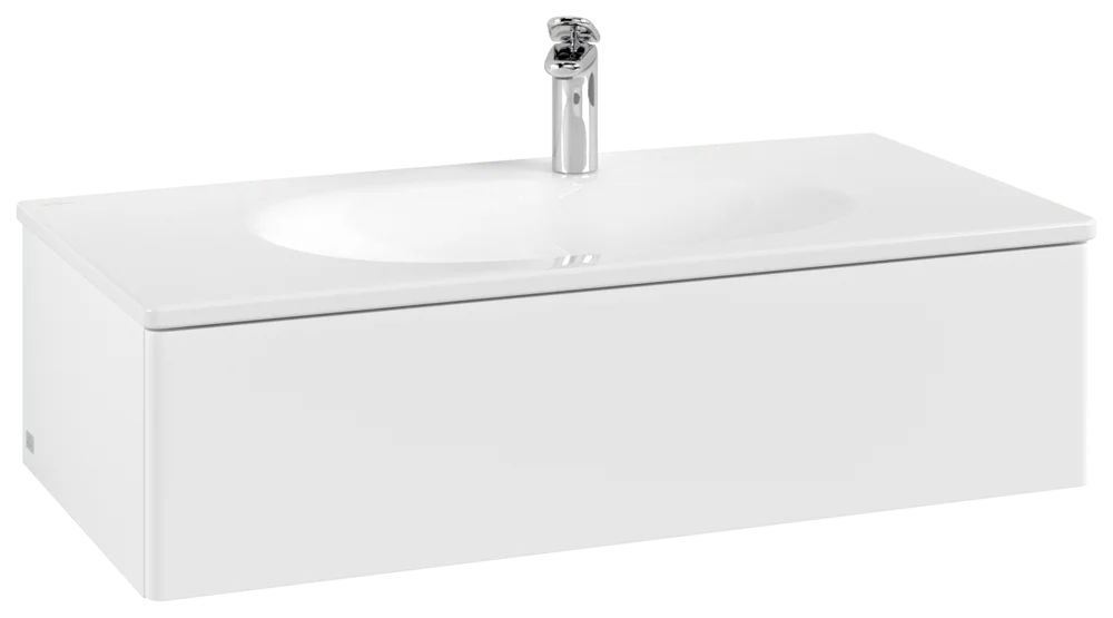 Villeroy & Boch Waschbeckenunterschrank Antao K02, 988x256x493 mm, White Matt Lacquer, 1 Auszug mit SoftClosing und Push-to-open, Wandmontage Villeroy & Boch Waschbeckenunterschrank Antao K02, 988x256x493 mm, White Matt Lacquer, 1 Auszug mit SoftClosing und Push-to-open, Wandmontage
