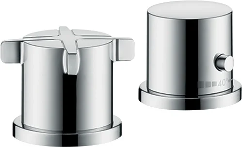 Hansgrohe AXOR Citterio E 2-Loch Thermostatarmatur Chrom, Wannenrandmontage, max. Durchfluss 32,1 l/min bei 3 bar, einstellbare Temperaturbegrenzung, passend zu entfernt liegendem Wanneneinlauf