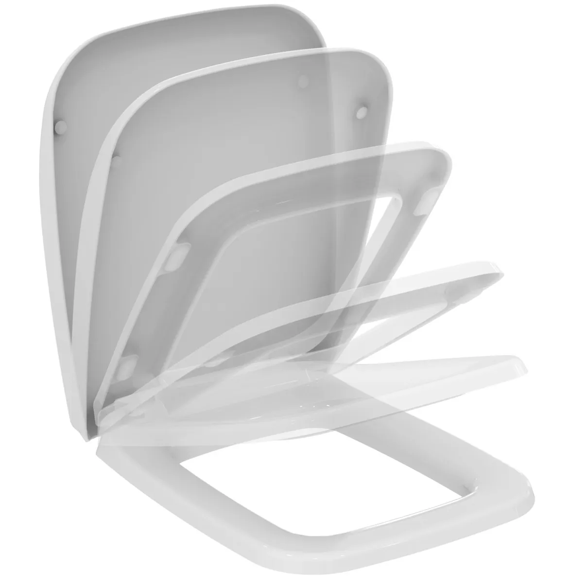 Ideal Standard WC-Sitz Ventuno Softclosing Weiß, 360x445x60 mm, Wrapover, Duroplast, abnehmbarer Sitz