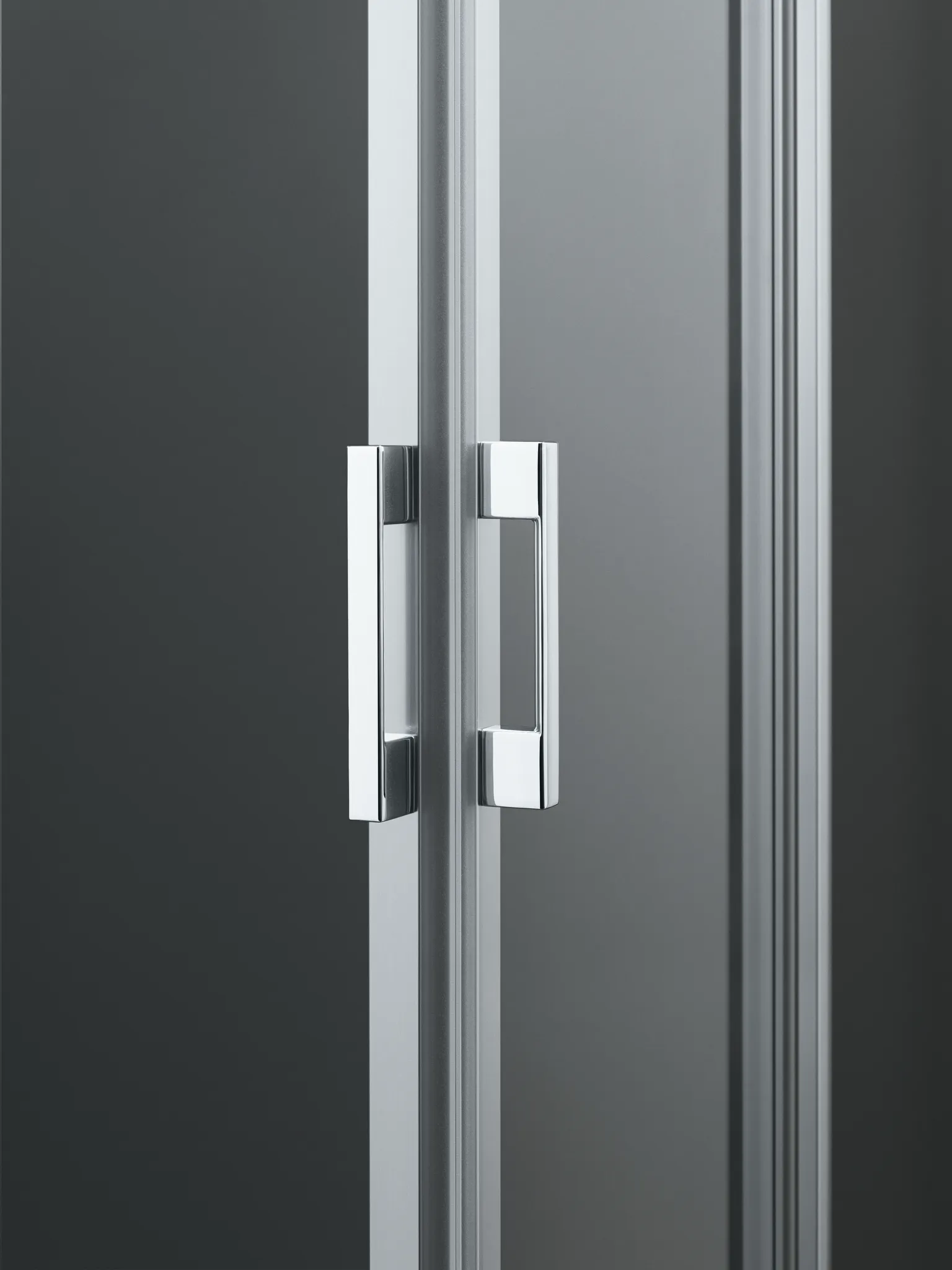 Kermi Duschtür Eckeinstieg 2-teilig (Gleittüren) Halbteil links „LIGA“ 185 cm Glas Klar, Profile Silber Hochglanz, Schiebetür zweiteilig