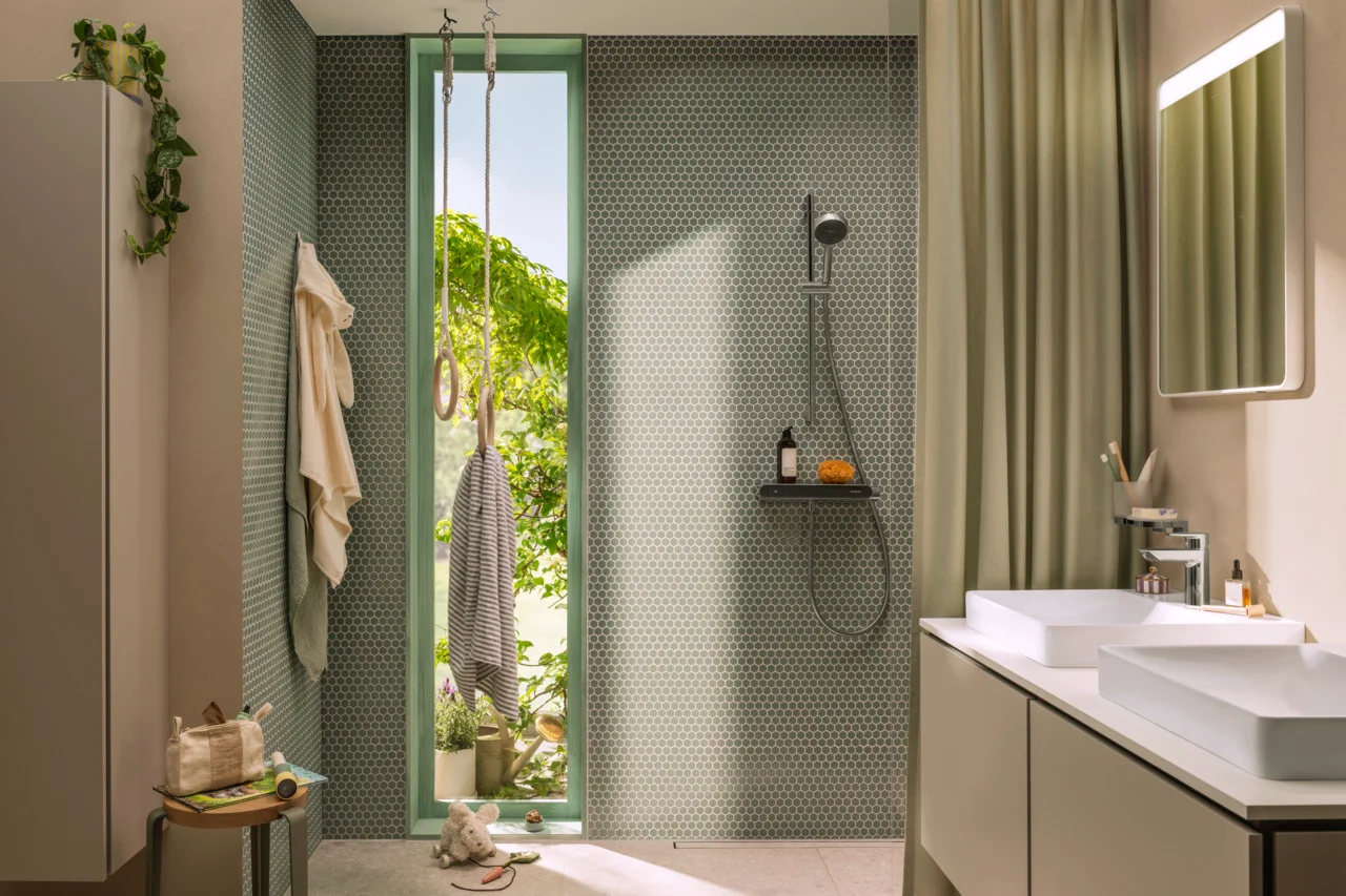 Activera Select S Brausesystem Aufputz 95 2jet EcoSmart mit ShowerTablet Select 360 und Brausestange 65 cm, Oberfläche: Chrom Activera Select S Brausesystem Aufputz 95 2jet EcoSmart mit ShowerTablet Select 360 und Brausestange 65 cm, Oberfläche: Chrom
