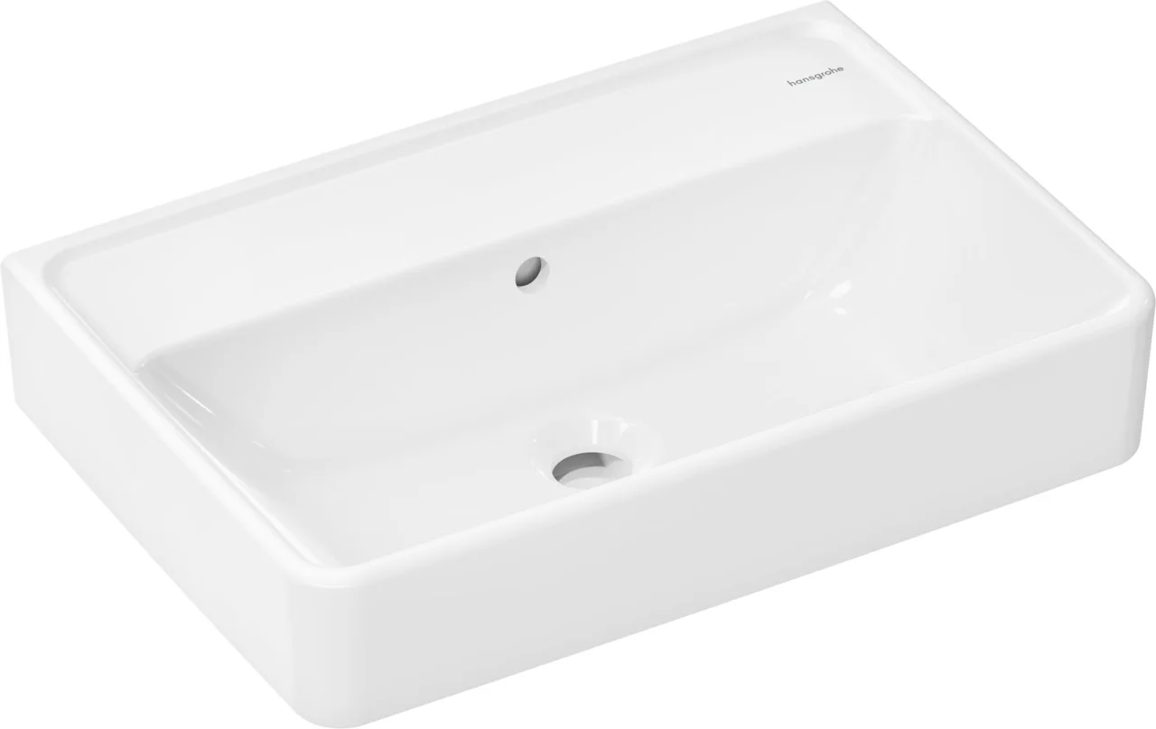 Hansgrohe Waschtisch Compact Xanuia Q, 550x370 mm, weiß, wandhängend mit Überlauf, SmartClean-Glasur