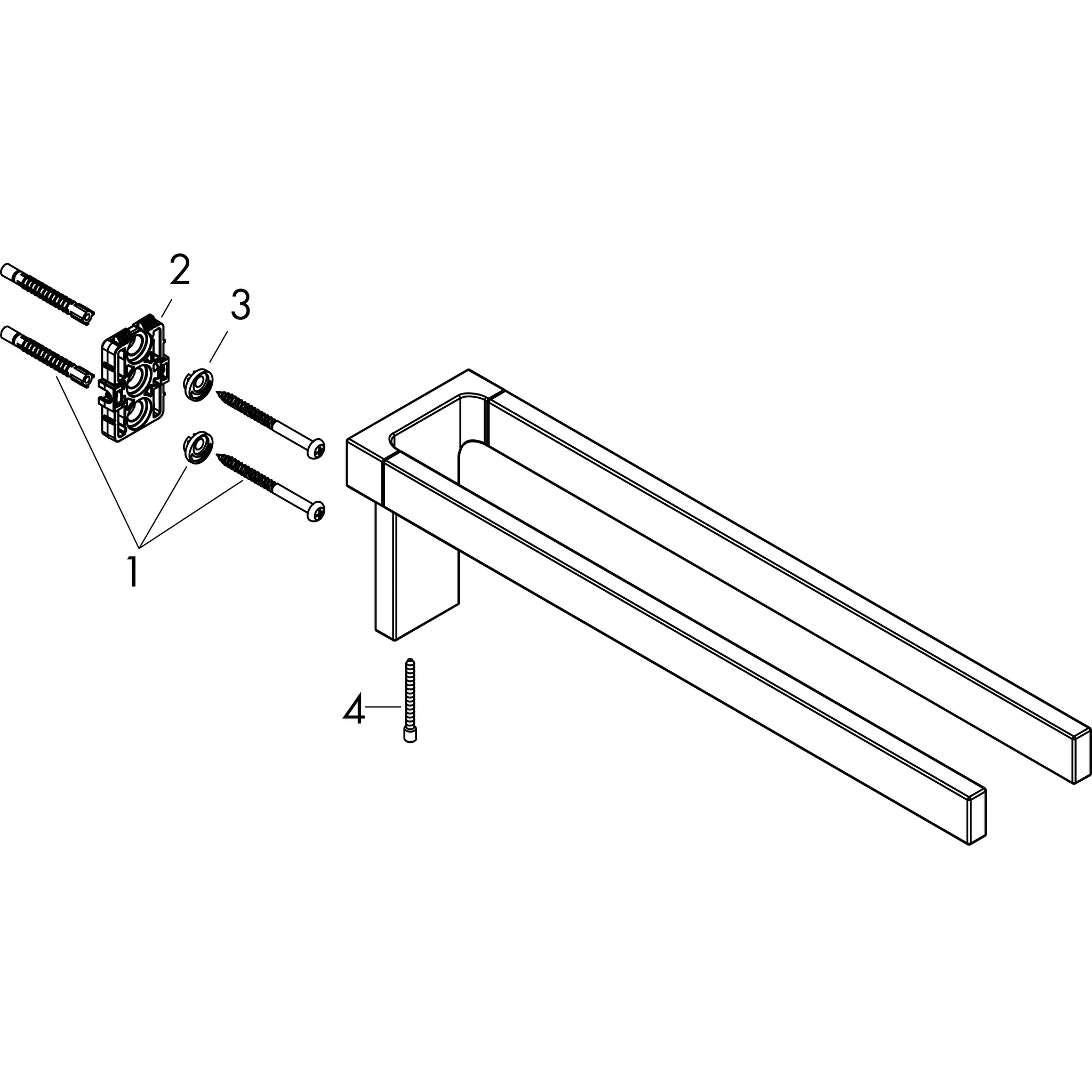 AXOR Universal Rectangular Handtuchhalter zweiarmig Chrom AXOR Universal Rectangular Handtuchhalter zweiarmig Chrom