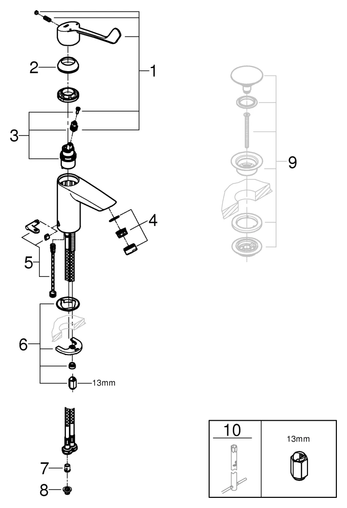 Grohe Eurosmart Professional Einhand-Waschtischbatterie S-Size chrom Grohe Eurosmart Professional Einhand-Waschtischbatterie S-Size chrom