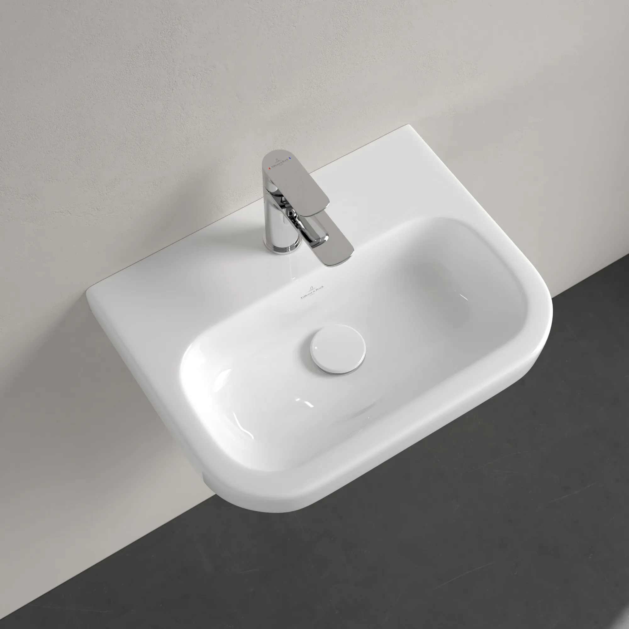 Villeroy & Boch Handwaschbecken „Architectura“ 500 × 380 × 150 mm, ohne Hahnlochbohrung, für Becken mittig in Weiß Alpin Villeroy & Boch Handwaschbecken „Architectura“ 500 × 380 × 150 mm, ohne Hahnlochbohrung, für Becken mittig in Weiß Alpin