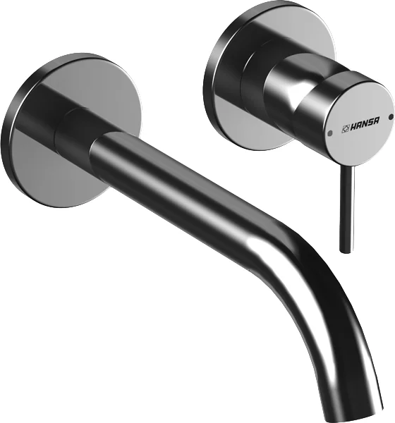 HansaPUBLIC Waschtischarmatur Hansastela 2021, Einhebelmischer Fertigmontageset für Waschtischbatterie 5794 Rosette rund Ausladung 225 mm Chrom