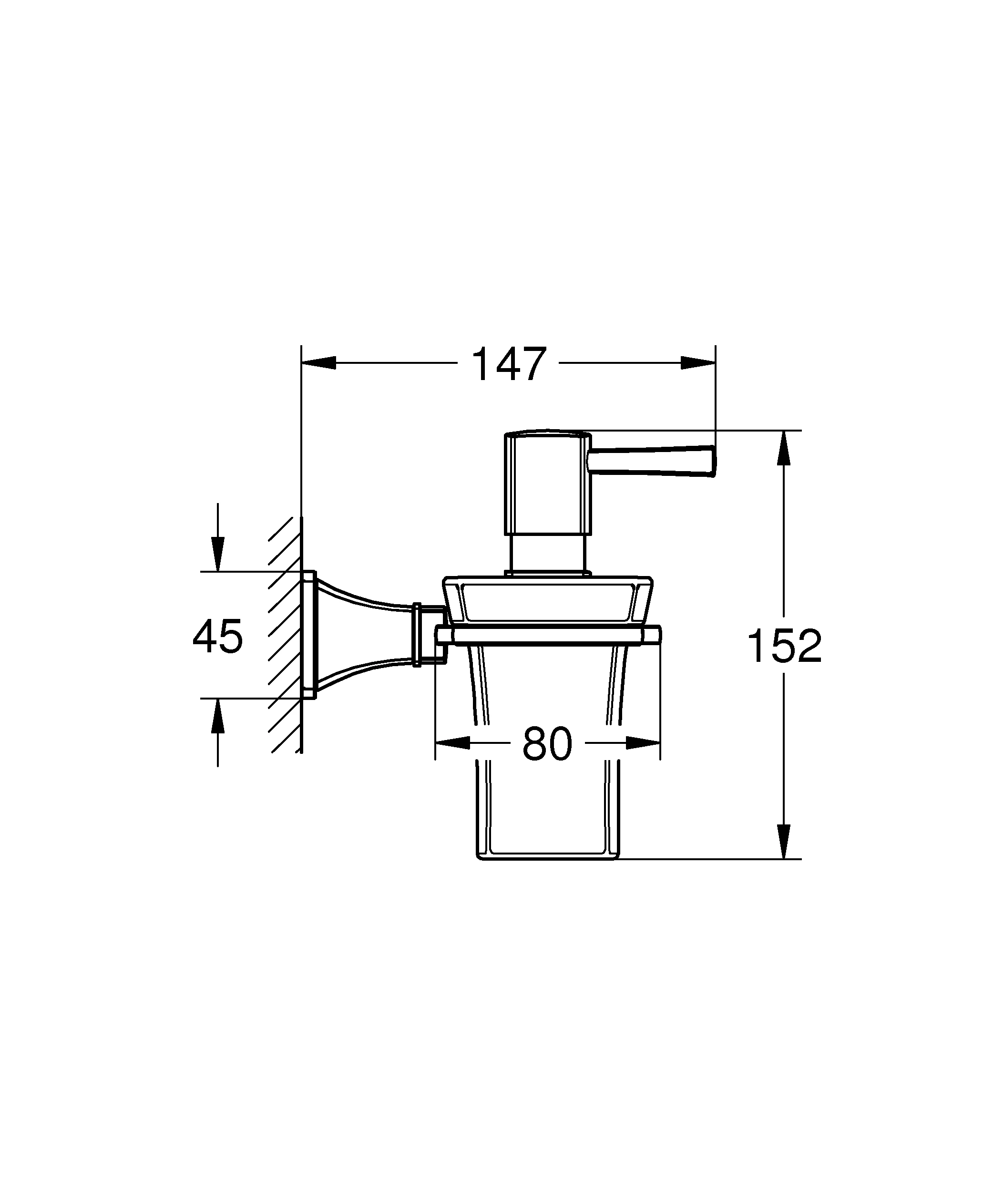 Halter Grandera 40910, mit Keramik-Seifenspender, chrom