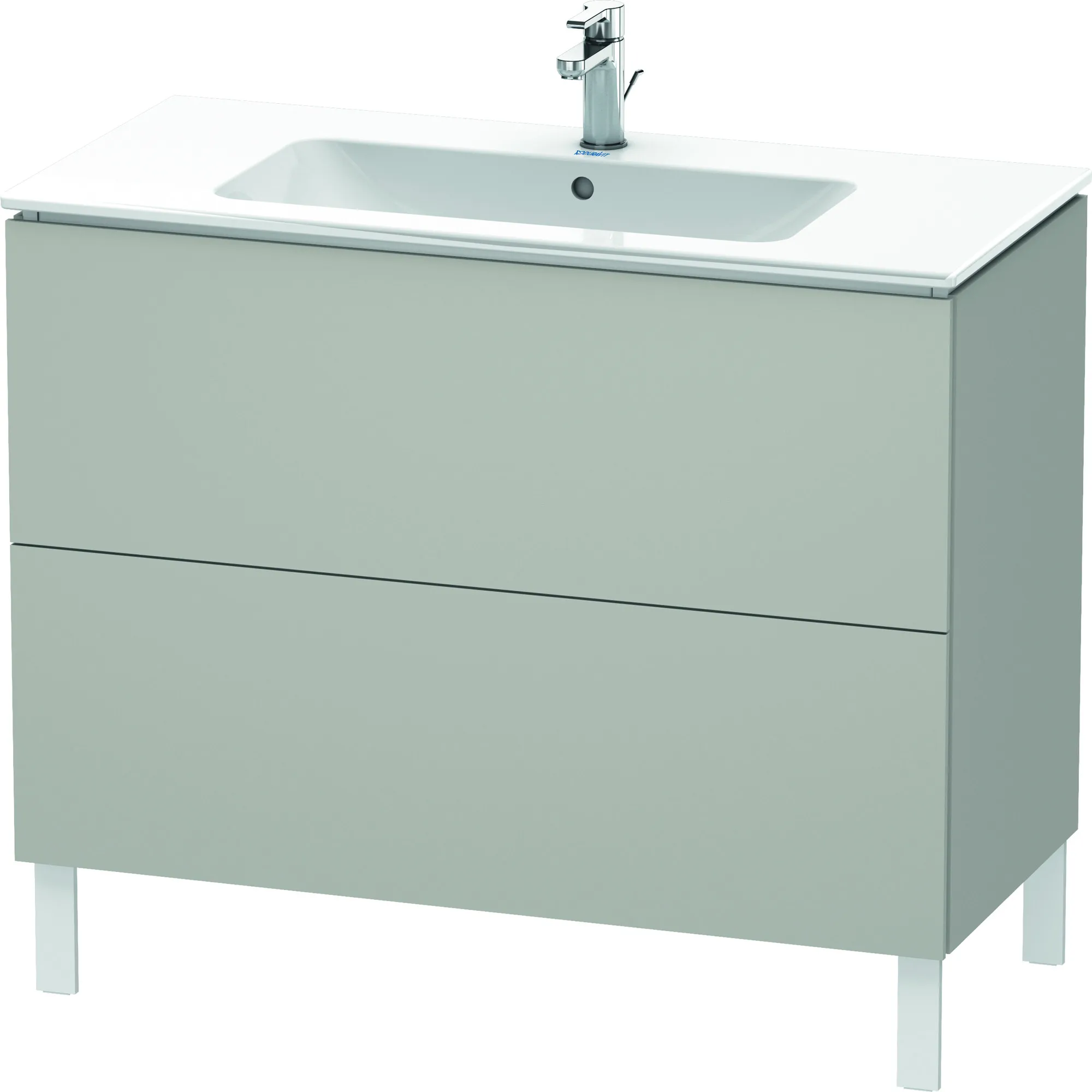 Duravit Waschtischunterschrank bodenstehend „L-Cube“ 102 × 70,4 × 48,1 cm Betongrau Matt Duravit Waschtischunterschrank bodenstehend „L-Cube“ 102 × 70,4 × 48,1 cm Betongrau Matt
