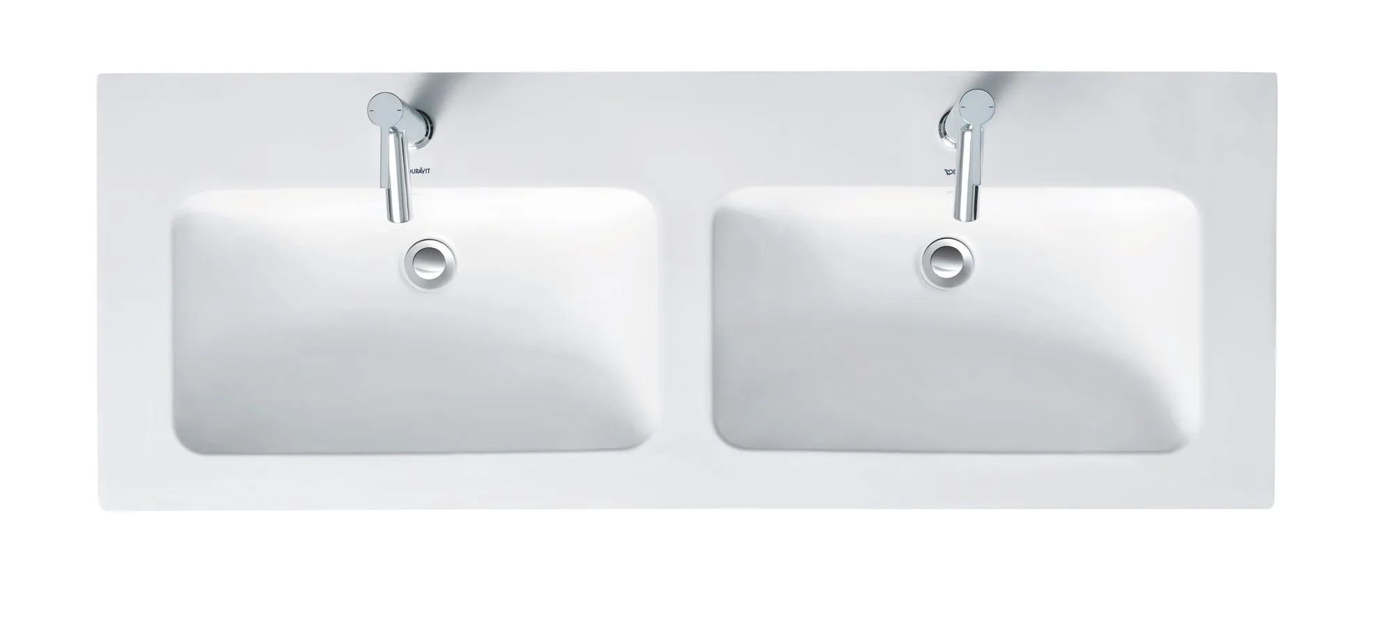 Doppel-Wandwaschtisch „ME by Starck“, mit Überlauf in Weiß Seidenmatt Becken: links und rechts / Farbe: Weiß Seidenmatt / Größe: 130 × 49 cm / Hahnlochbohrung: mit 1×1 Hahnlochbohrung / Hahnlochposition: ohne / Oberflächenveredelung: mit WonderGliss Doppel-Wandwaschtisch „ME by Starck“, mit Überlauf in Weiß Seidenmatt Becken: links und rechts / Farbe: Weiß Seidenmatt / Größe: 130 × 49 cm / Hahnlochbohrung: mit 1×1 Hahnlochbohrung / Hahnlochposition: ohne / Oberflächenveredelung: mit WonderGliss
