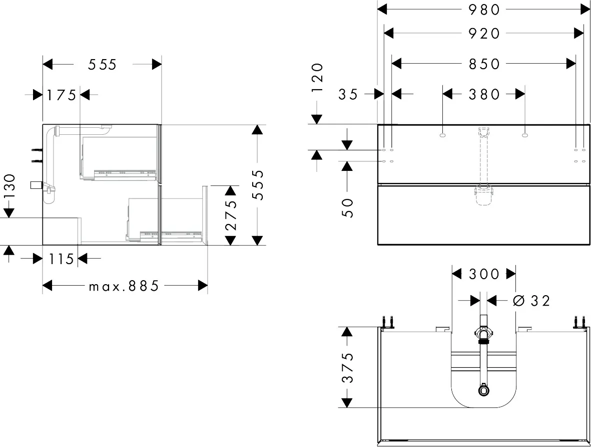 Hansgrohe Xevolos E Waschtischunterschrank Schiefergrau Matt Hansgrohe Xevolos E Waschtischunterschrank Schiefergrau Matt