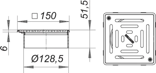Aufsatz VS 15 seitenverstellbar Rost verschr., 150 x 150 mm