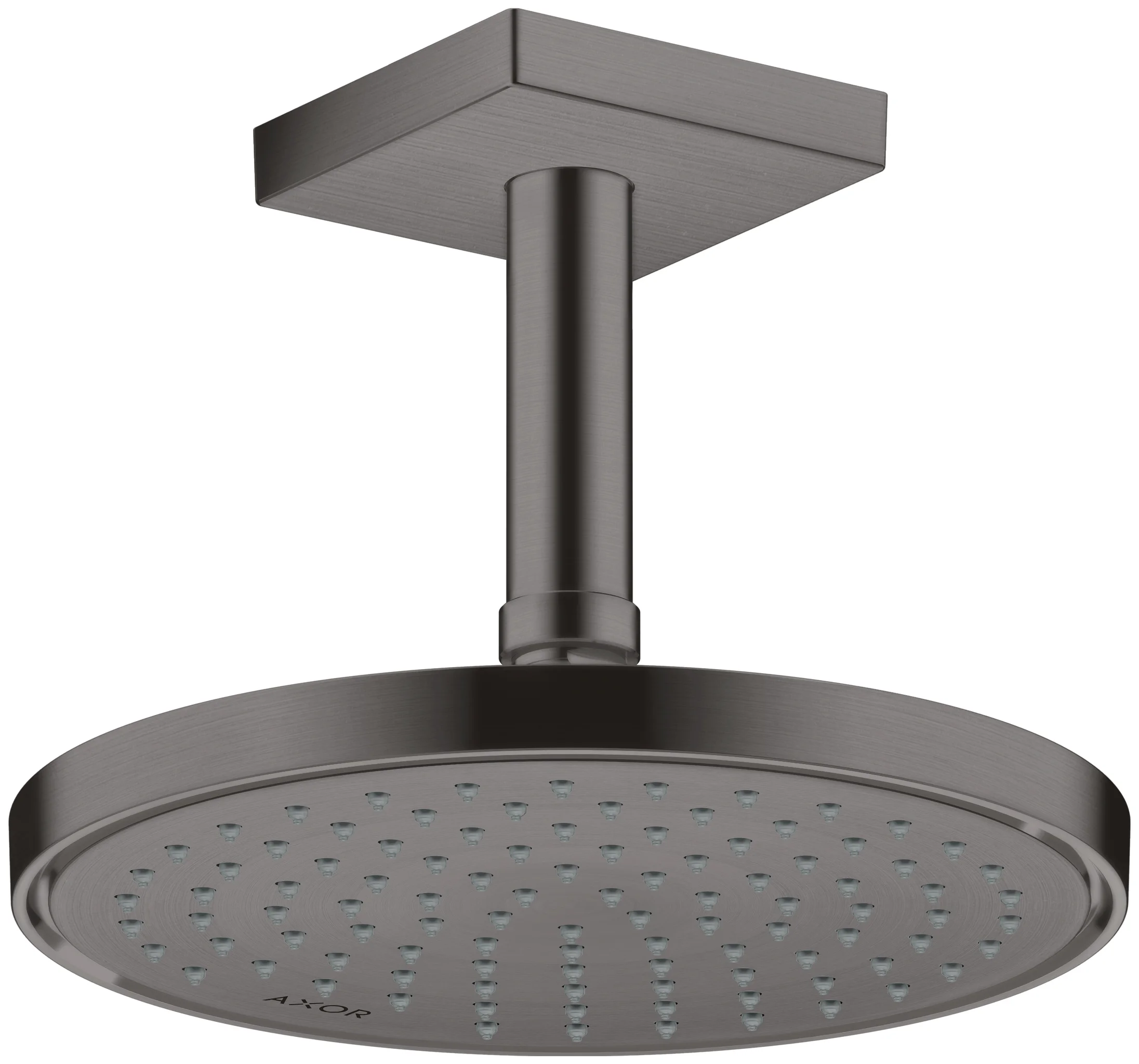Hansgrohe AXOR ShowerSolutions Kopfbrause 220 1jet EcoSmart+ Brushed Black Chrome, 220 mm, verstellbarer Winkel, abnehmbar zur Reinigung