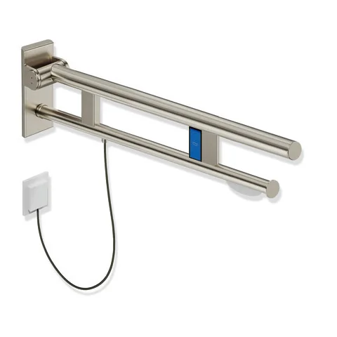 HEWI Stützklappgriff Duo, Design A, Edelstahl, PVD, 900 mm Ausladung
