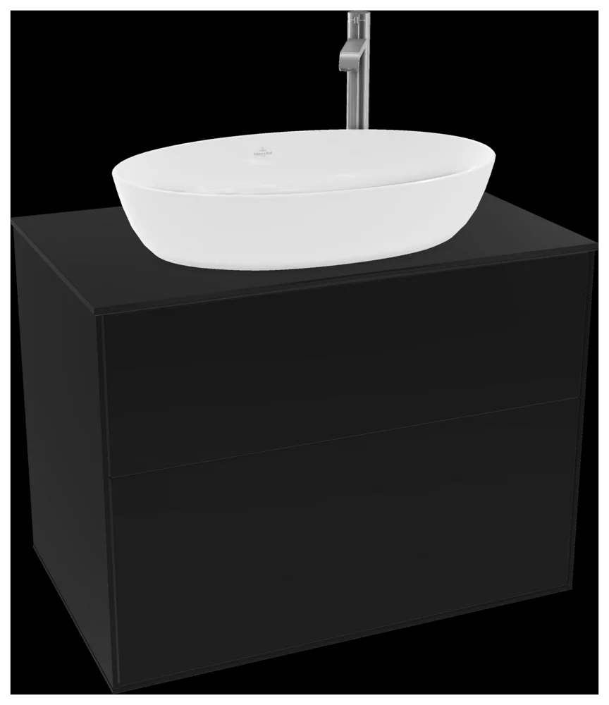 Villeroy & Boch Waschbeckenunterschrank Finion G87, 800x603x501 mm, Black Matt Lacquer, mit Beleuchtung und Push-to-open Funktion Villeroy & Boch Waschbeckenunterschrank Finion G87, 800x603x501 mm, Black Matt Lacquer, mit Beleuchtung und Push-to-open Funktion