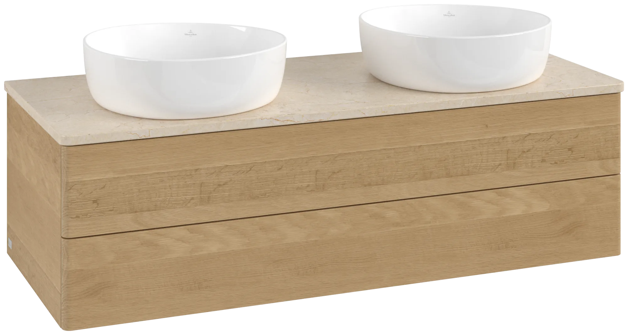 Villeroy & Boch Waschtischunterschrank „Antao“ 1200 × 360 × 500 mm Honey Oak, für links und rechts, mit Beleuchtung