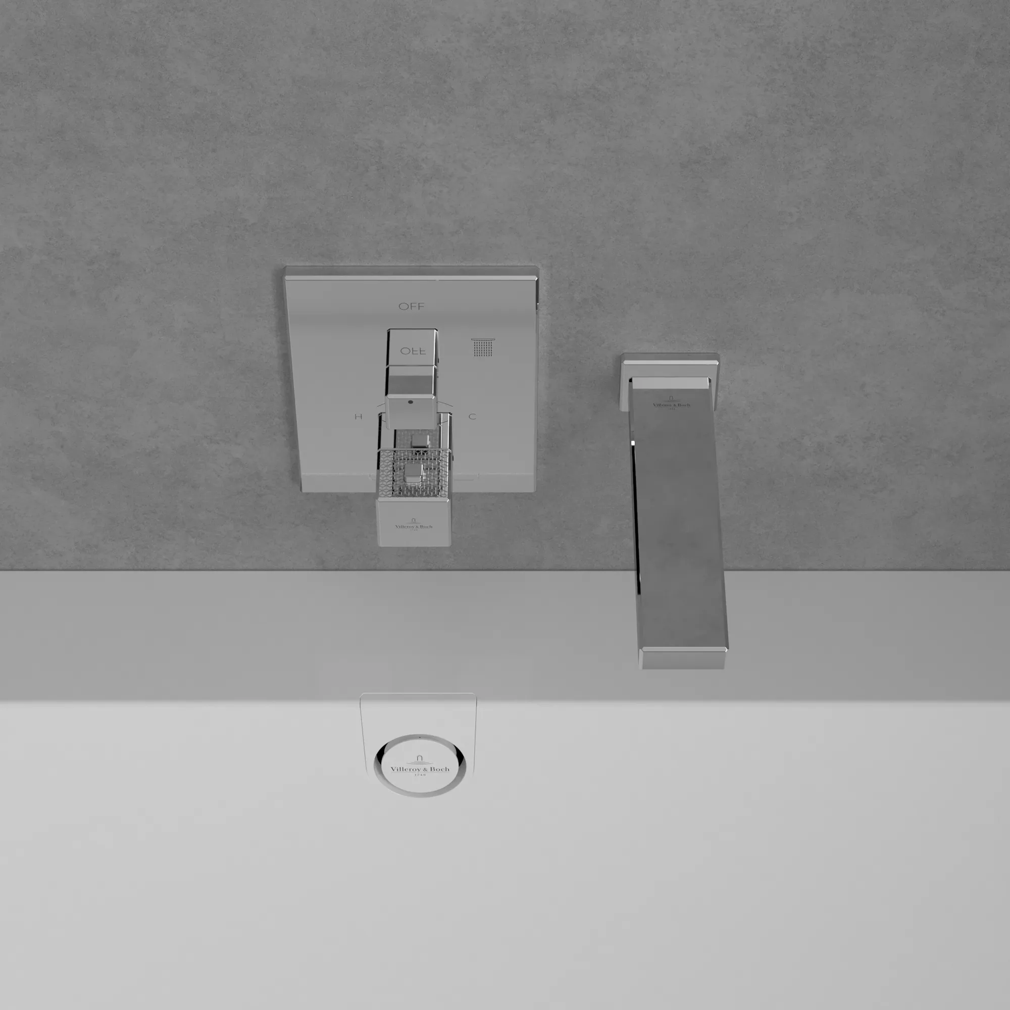 Badewannenauslauf „Mettlach“ 21,9 cm in Chrom Badewannenauslauf „Mettlach“ 21,9 cm in Chrom