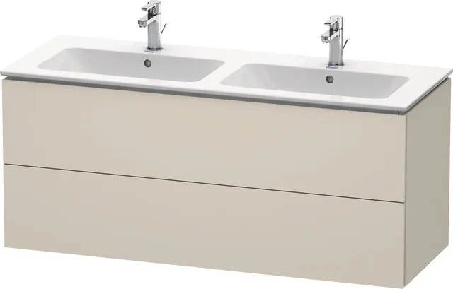 Duravit Waschtischunterschrank wandhängend „L-Cube“ 129 × 55 × 48,1 cm Taupe Supermatt