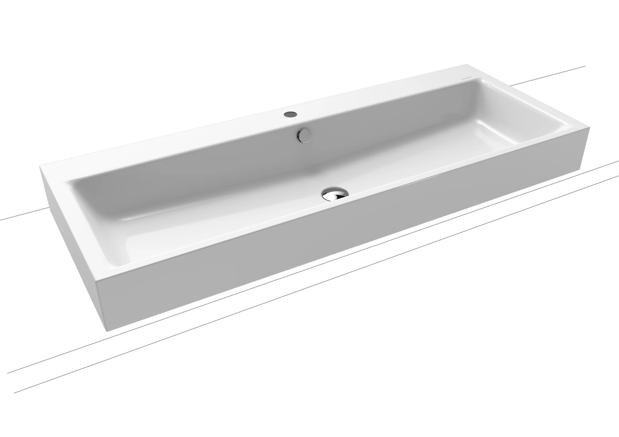 Doppelwaschtisch „Puro“ 120 × 46 cm in cool grey 70, mit Perl-Effekt