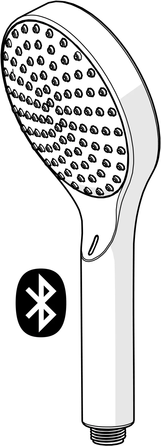 HansaACTIVEJET Handbrause HansaACTIVEJET Digital 8431 1-strahlig Bluetooth Chrom/Hellgrau