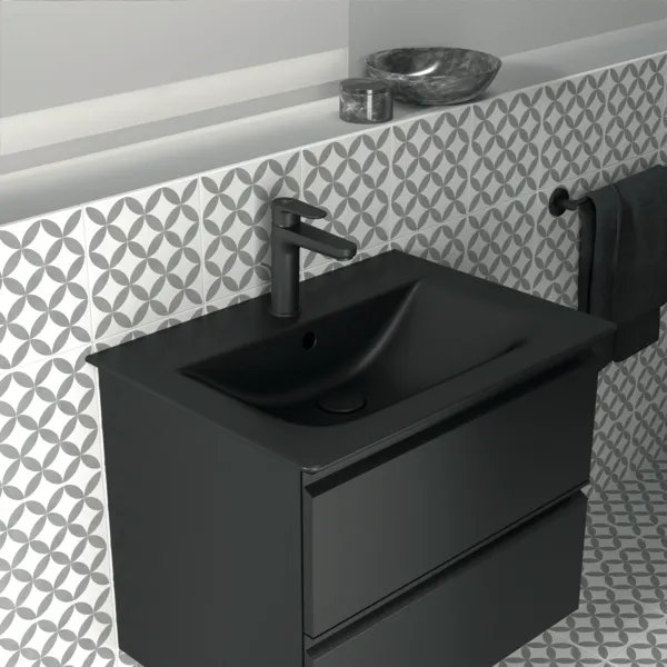 Ideal Standard Waschtischarmatur Cerafine O Serie, H120, Ausladung 125 mm, Farbe Silk Black