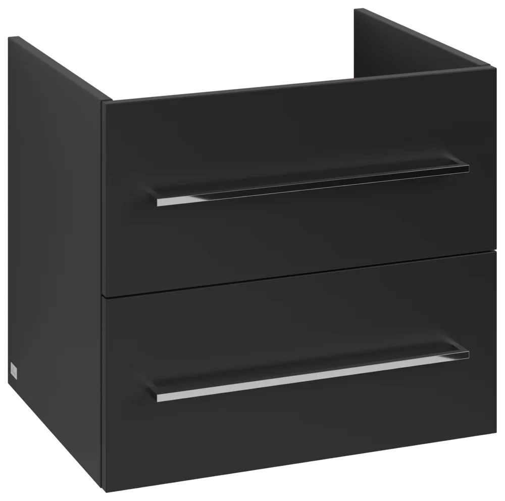 Villeroy & Boch Avento Waschbeckenunterschrank A88900, 576x514x484mm, 2 Auszüge, Waschbecken mittig, Volcano Black