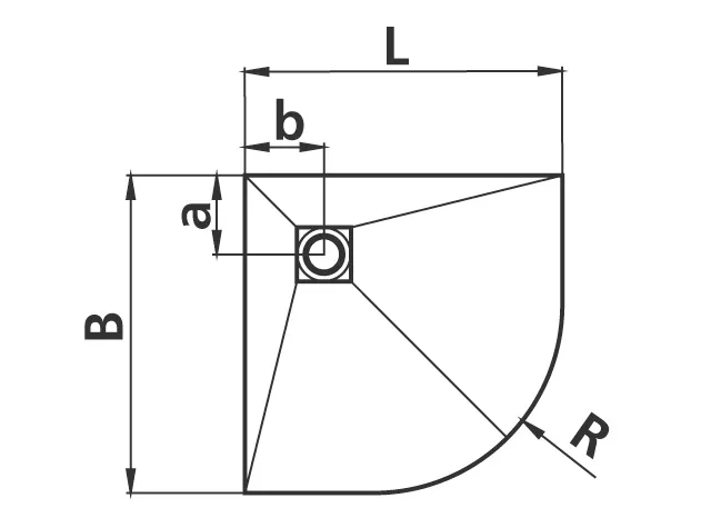 Duschelement Ablauf dezentral „Point“ 90 × 90 cm