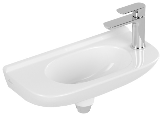 Handwaschbecken Compact „O.novo“, ohne Überlauf, mit Hahnlochbohrung 50 × 25 cm 