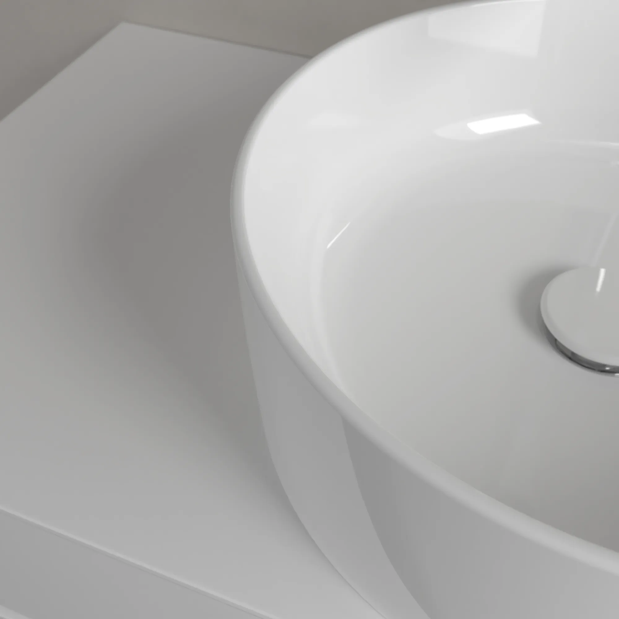 Villeroy & Boch Aufsatzwaschtisch rund aus TitanCeram „Collaro“ ⌀ 400 mm, ohne Hahnlochbohrung in Weiß Alpin Villeroy & Boch Aufsatzwaschtisch rund aus TitanCeram „Collaro“ ⌀ 400 mm, ohne Hahnlochbohrung in Weiß Alpin