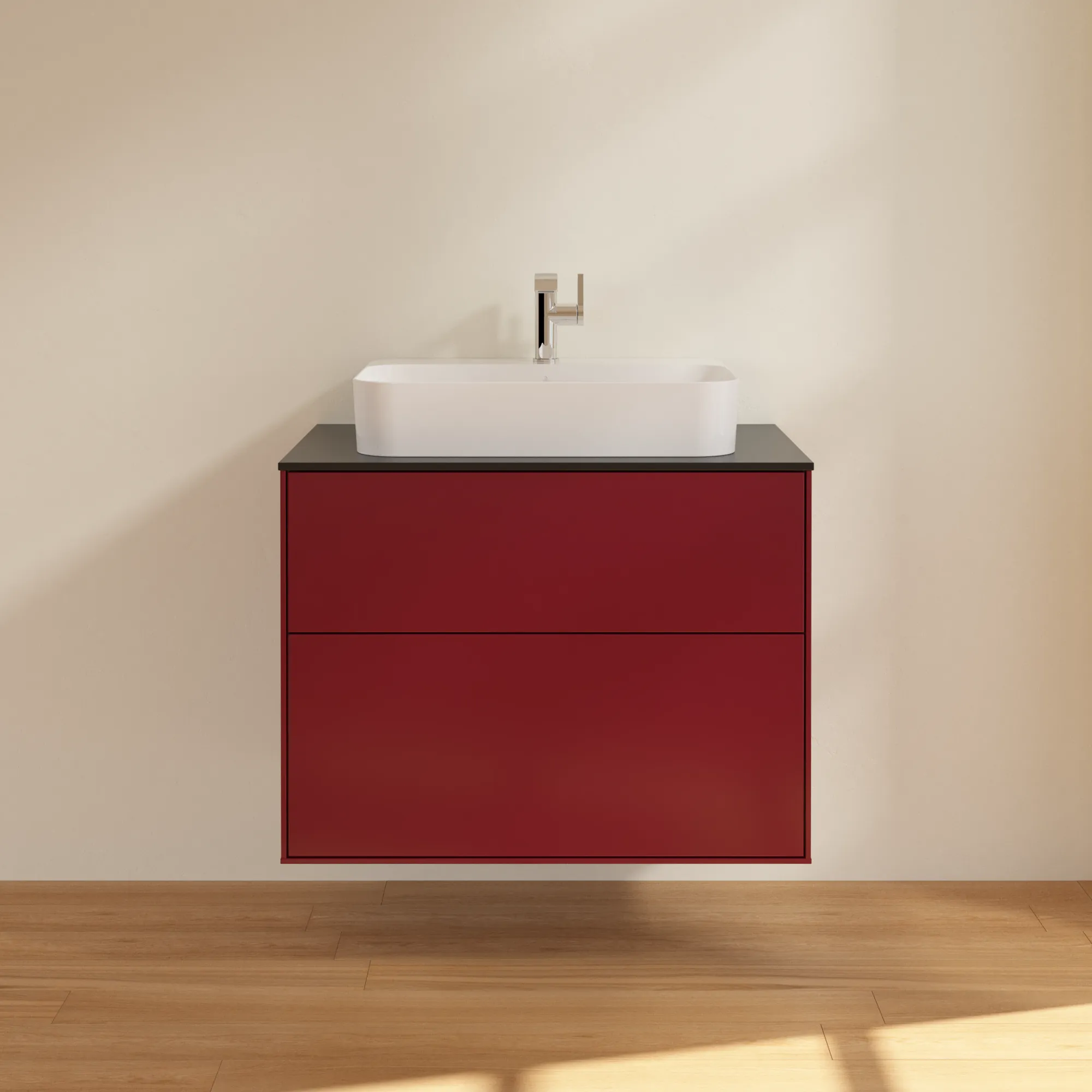 Villeroy & Boch Finion Waschbeckenunterschrank F34 800x603x501mm HB/PEONY MATT LACQUER/GLAS BLACK MATT