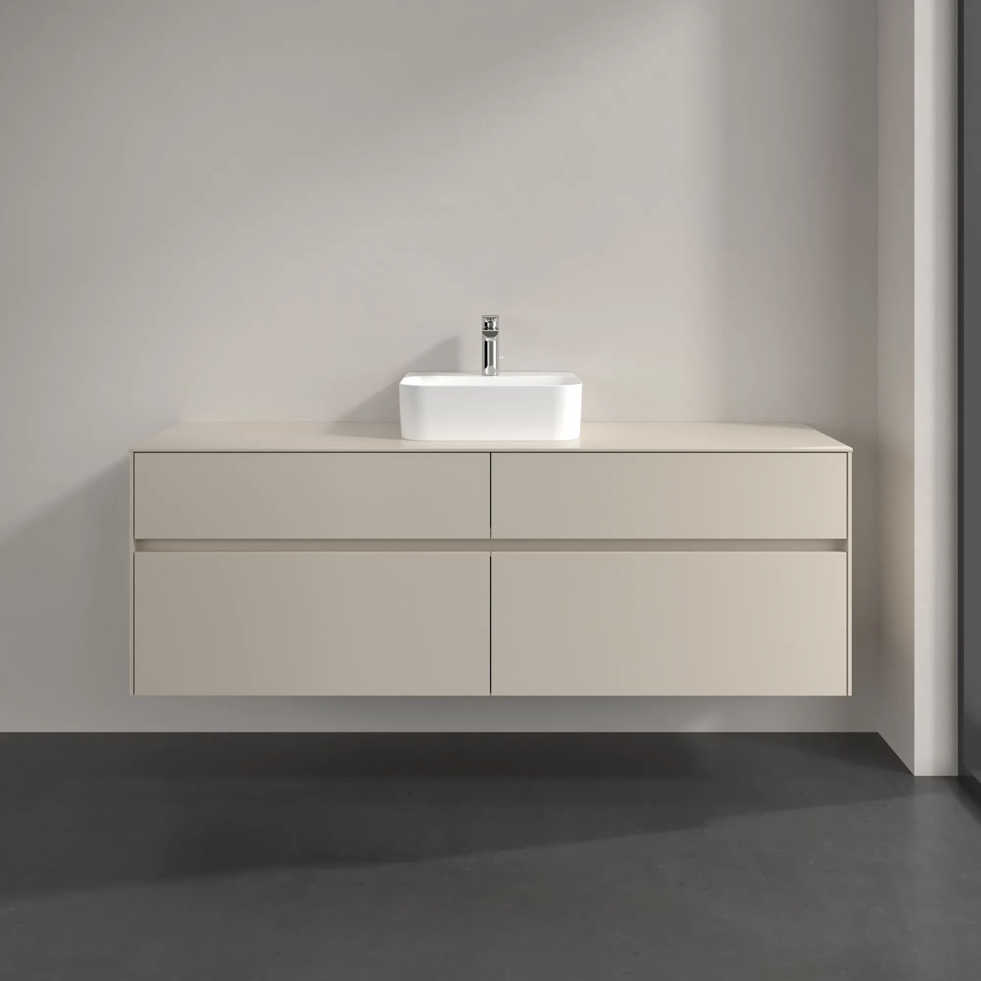 Villeroy & Boch Waschtischunterschrank „Collaro“ 1600 × 548 × 500 mm Cashmere Grey, ohne Beleuchtung, für Becken mittig Villeroy & Boch Waschtischunterschrank „Collaro“ 1600 × 548 × 500 mm Cashmere Grey, ohne Beleuchtung, für Becken mittig