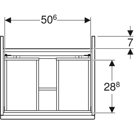 Geberit Waschtischunterschrank Nussbaum hickory / Melamin Holzstruktur