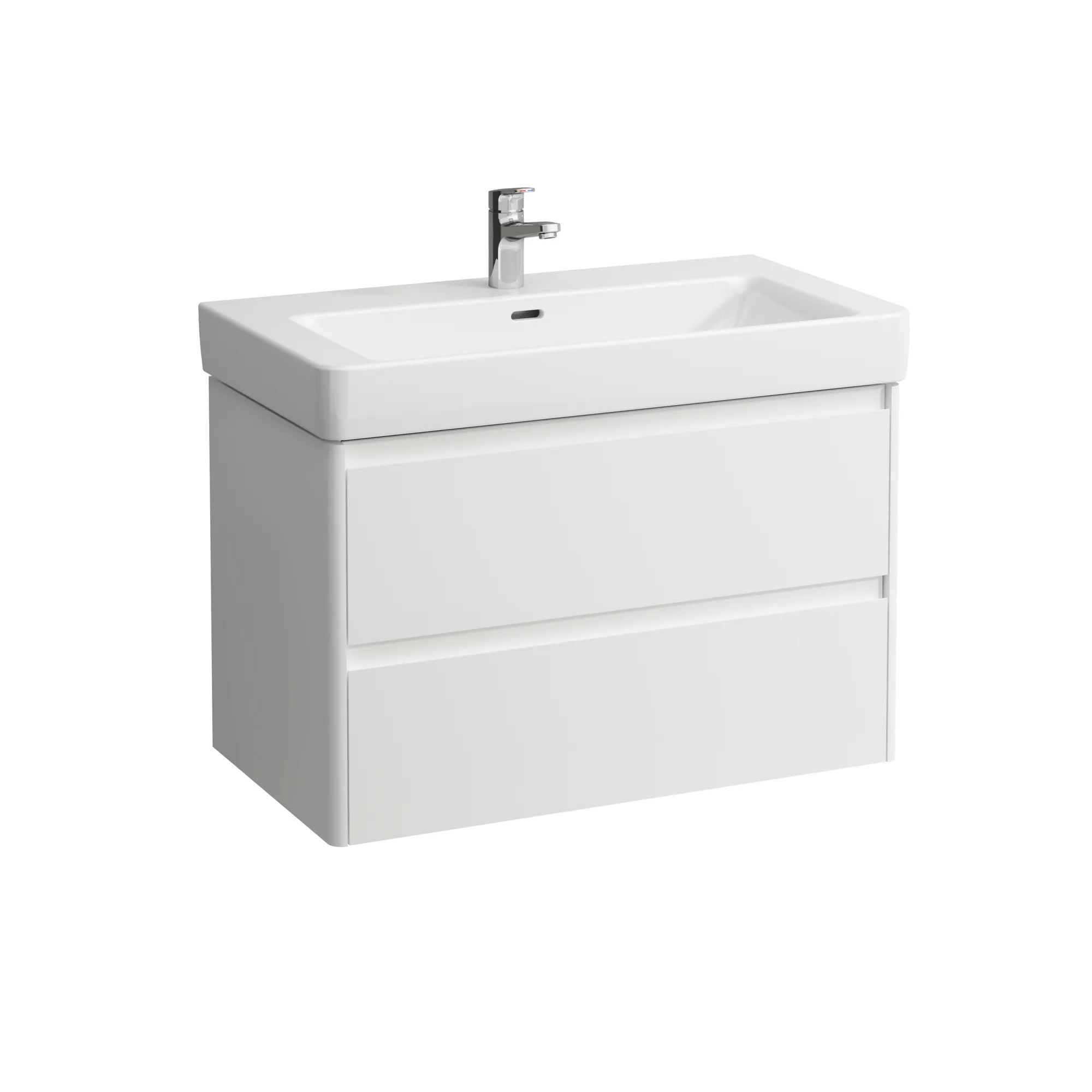 Waschtischunterbau BASE 2.0 für PRO S 446x821x515 2 Schubladen mit Griffmulde für Waschtisch H813965 weiß matt