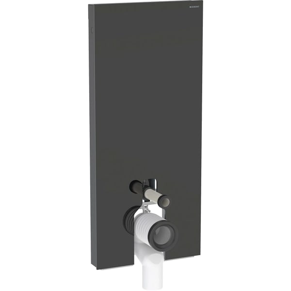 Monolith Plus Sanitärmodul für Stand-WC, 114 cm, Frontverkleidung aus Glas: Glas schwarz, Aluminium schwarzchrom Monolith Plus Sanitärmodul für Stand-WC, 114 cm, Frontverkleidung aus Glas: Glas schwarz, Aluminium schwarzchrom
