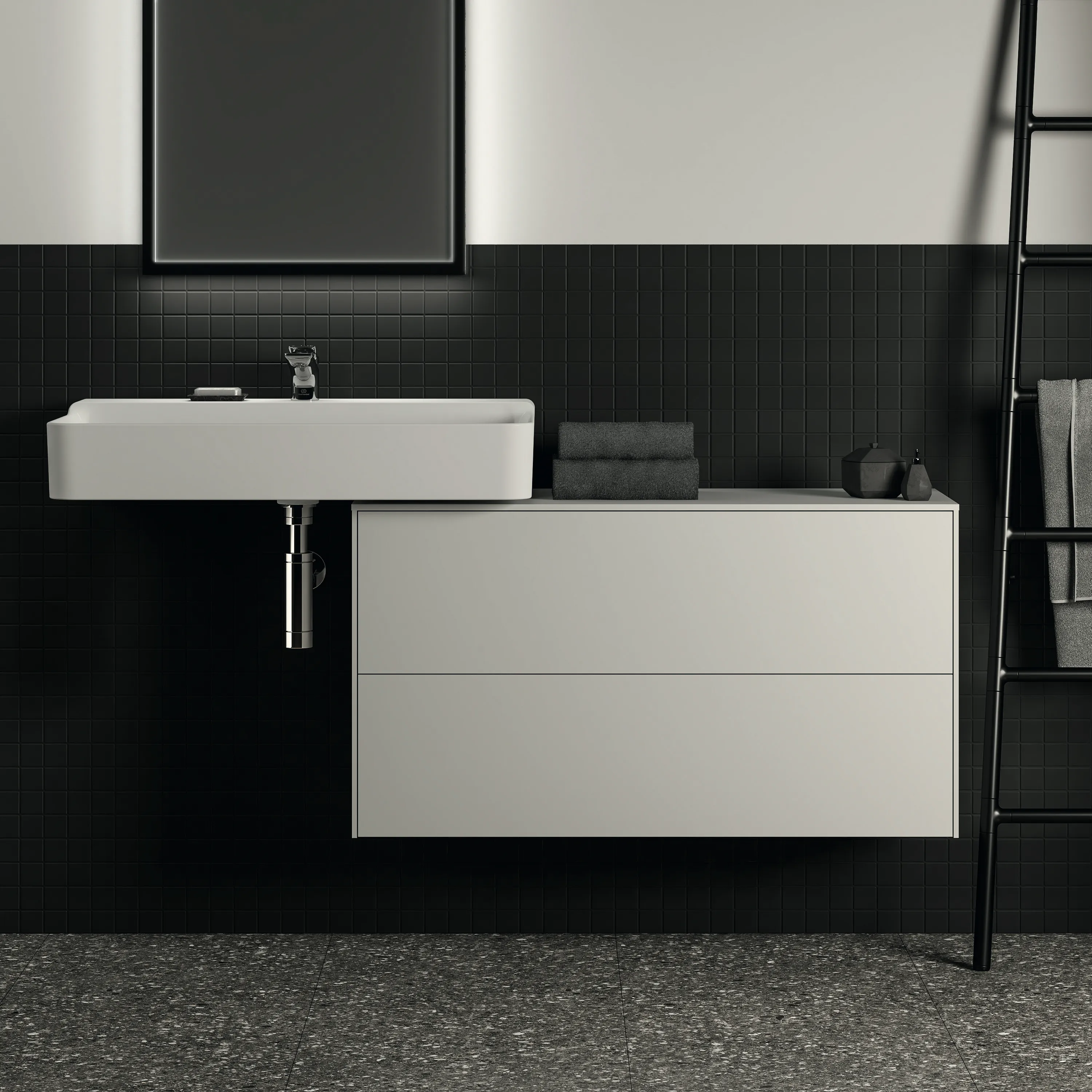 Ideal Standard Waschtischunterschrank „Conca“ 100,2 × 55 × 37,3 cm Weiß matt lackiert Ideal Standard Waschtischunterschrank „Conca“ 100,2 × 55 × 37,3 cm Weiß matt lackiert