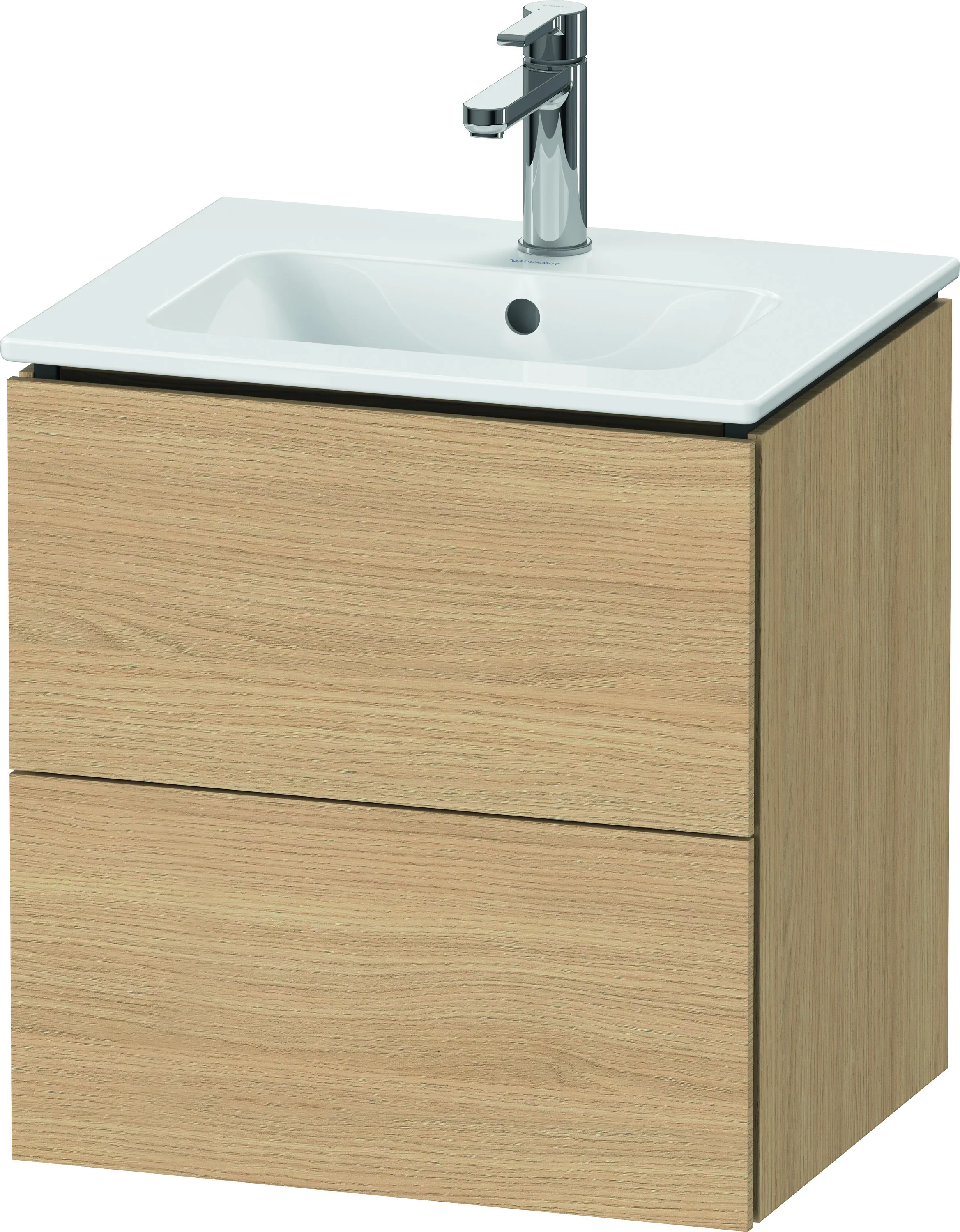 Duravit Waschtischunterschrank wandhängend „L-Cube“ 52 × 55 × 42,1 cm Eiche Natur